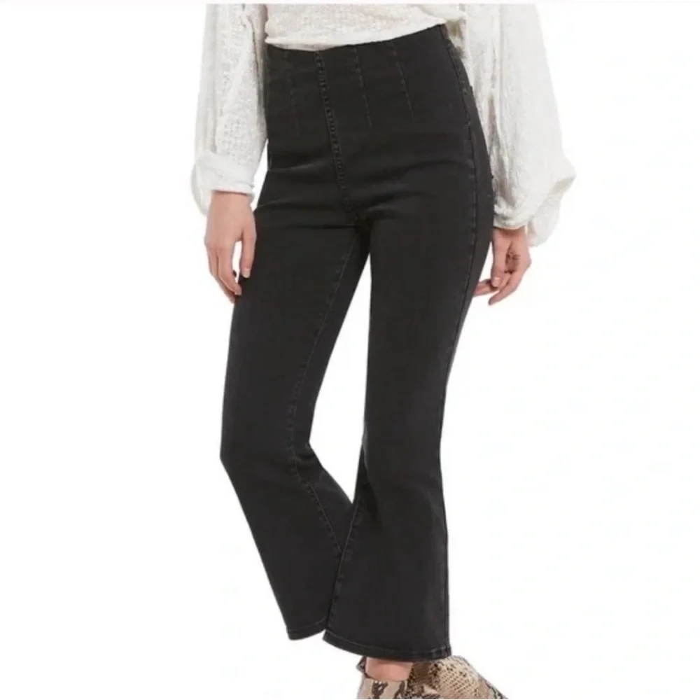 Free People Ultra High Pull On Crop Boot Jeans Size 28